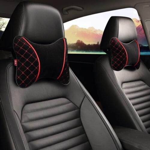 Car Neck Pillow Cushion Headrest Pillow 2PCS Memory Foam Bone Neck Pillow Auto Seat Cover Headrest Neck Pillow Plush