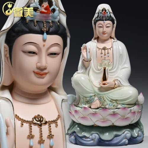 Asia home altar Worship TOP grade Porcelain GUAN YIN PUSA BUDDHA efficacious Talisman buddha family BLESS safe good luck statue