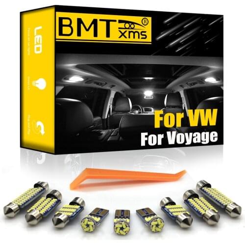 BMTxms 10Pcs For Volkswagen VW Voyage 2009-2016 Canbus Vehicle LED Interior Map Dome Trunk Light Kit Auto Accessories
