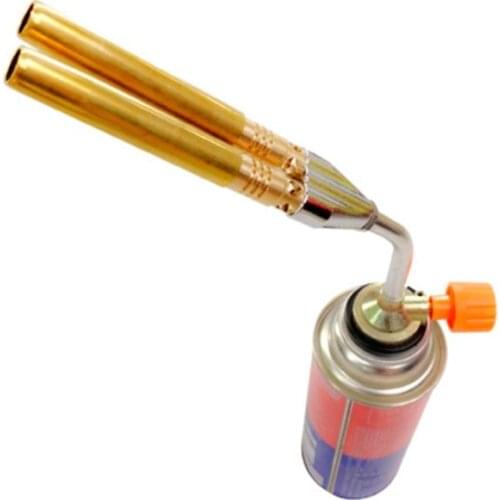 Butane Jet Flame Torch Double Tube Brazing Gas Blowtorch Lighter Burner Outdoor Camping Gun