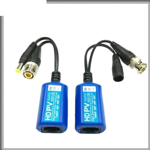 For 2MP 3MP 4MP 215PV 200M Range For HD CVI/AHD/TVI Twisted BNC CCTV Passive Transceivers Cat5 CCTV UTP Video Balun IPC
