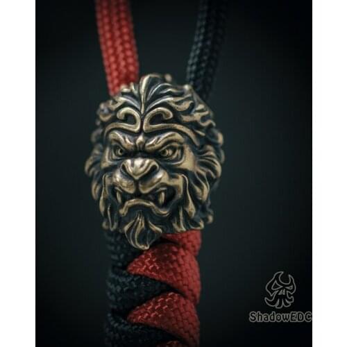 EDC Tibetan Silver Brass Knife Beads A Pendant Paracord Outdoor DIY Decorations Tibetan Silver Brass Camping Gear EDC Tools