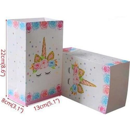 Unicorn Party Paper Popcorn Box Gift Box Candy Cookies Bags 1st Kids Birthday Party Decorations Gift Bags Baby Shower Supplies