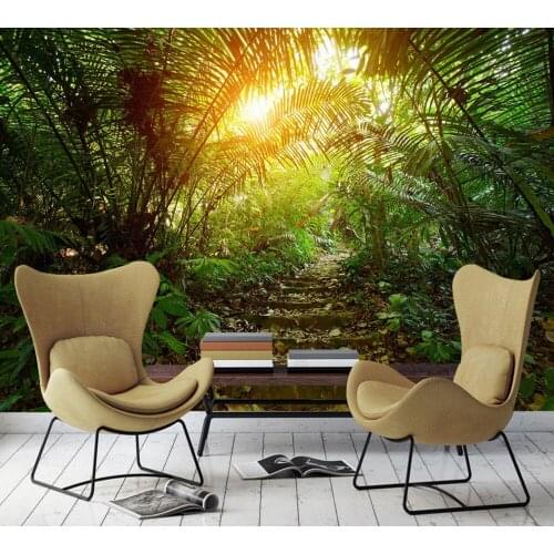 Fantasy Forest Trails Nature Scenery TV Background Wall 3D Custom Living Room Decoration Tropical Jungle Wallpaper