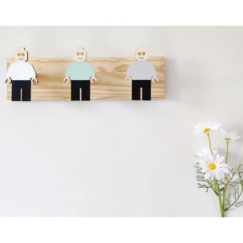 1 Set Row Hooks Adhesive Cute Pattern Hook Wear-resistant Space Saving Dorm Clothing Holder for Childrens Room Wall Decoration