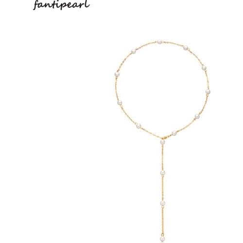 Summer Necklace Female Baroque Shaped Pearl Necklace Fashion Personality Multiple Wearing Pearl Combination Necklace