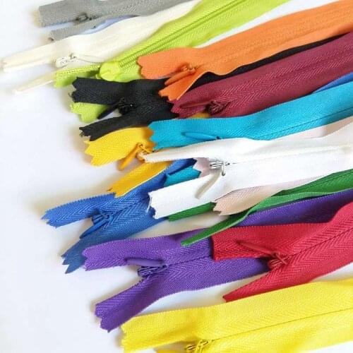 5pcs/lot 3# 60cm mix color Close-end Invisible Zipper For Cushion Dress DIY Sewing Creative Lace Zippers For Sewing Accessories