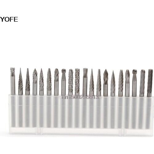 20Pcs/Set 1/8" 3mm Tungsten Carbide Cutter Rotary Burr Set CNC Engraving Bit