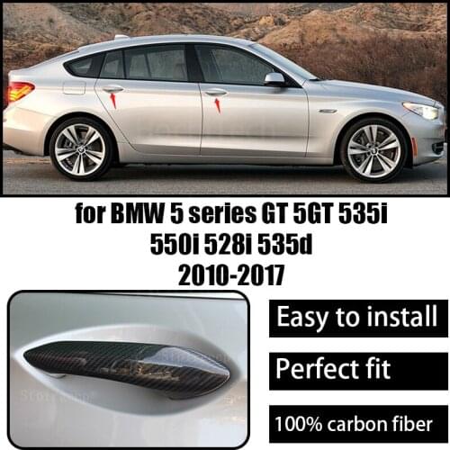 100% Real Carbon Fiber Car Door Handle Cover Trim Decoration for BMW 5 Series GT 5GT 535i 550i 528i 535d 2010-2017