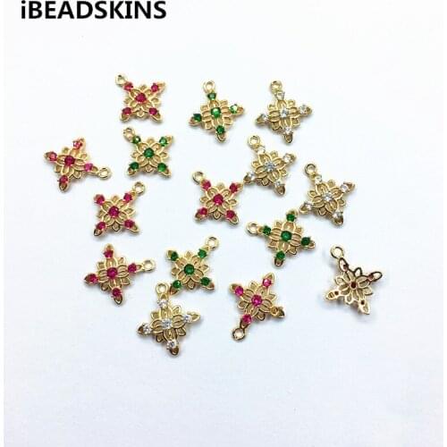 New arrival! 17x14mm 50pcs Rhineston Flower shape charm/Connectors for Jewelry Accessories ,Earrings parts,hand Made Jewelry DIY