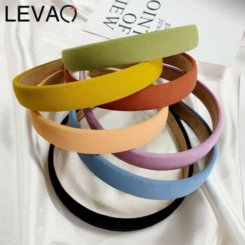 LEVAO Chic Twill Fabric Headband Candy Color Hairbands For Women Bezel Turban Fashion Girls Hair Accessories Hair Band Head Hoop