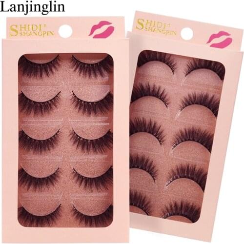 Wholesale 10 boxes mink eyelashes natural false eyelash fluffy volume 3d mink lashes soft long fake lash handmade makeup