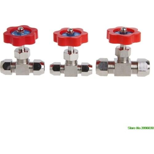 Durable Tube Nickel-Plated Brass Plug Needle Valve OD 6mm/8mm/10mm
