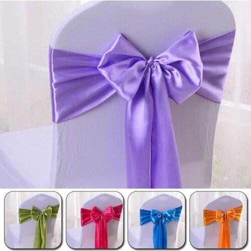 "Long Tail Butterfly Bow Tie Wedding Satin Chair Sashes Party Bands Cover Decoration Chairs Banquet Hotel Event & Party Supplies