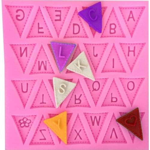 26 English Triangular Alphabet Letters Silicone Chocolate Mold Candy Cake Decorating Tools Fondant Molds Baking Accessories