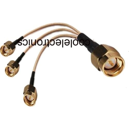 SMA Male Plug to 3 SMA Male Connector RF Pigtail Y RG316 Extension Cable 10/15/20/30/50cm /1m