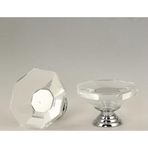 Modern simple fashion star anise glass crystal drawer tv table knobs pulls silver chrome kitchen cabinet cupborad door handles