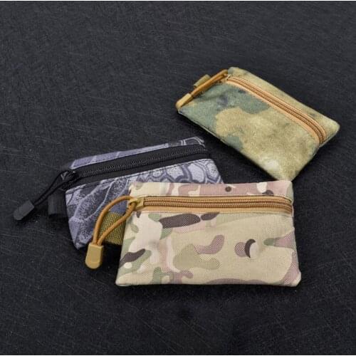 Outdoor Sports Running Molle Pack Waist Belt Bag Front Pocket Wallet with Zipper Small Coin Purse EDC Tools Storage Pouch
