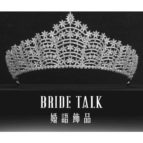 Tiaras And Crowns Classic New Fashion Design Bridal Copper CZ Luxury Hair Accessories Wedding Anniversary dress accessories