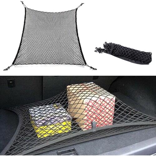 Universal Car Rear Cargo Organizer Storage Elastic Net Mesh Holder with 4 Hooks NJ88