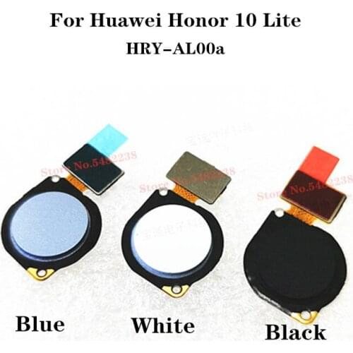 Original For Huawei Honor 10 Lite HRY-AL00a Home Buttons Fingerprint Sensor Scanner Return Unlock Key Flex Cable Replacement