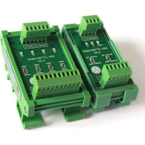 2 or 4 Channel Signal Conversion Module, Differential to Single-ended Collector TTL HTL NPN PNP 5V 24V 2MHz Servo Encoder PLC