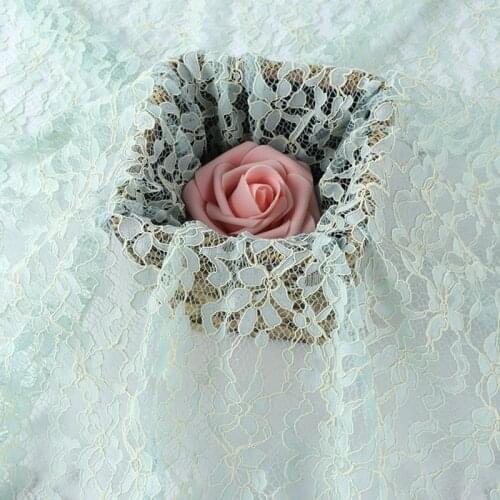 3D Stereo Laser Flower Beaded Mesh Embroidery Lace Wedding Dress Fabric DIY Dress Accessories Small Floral Tulle Net Lace Fabric