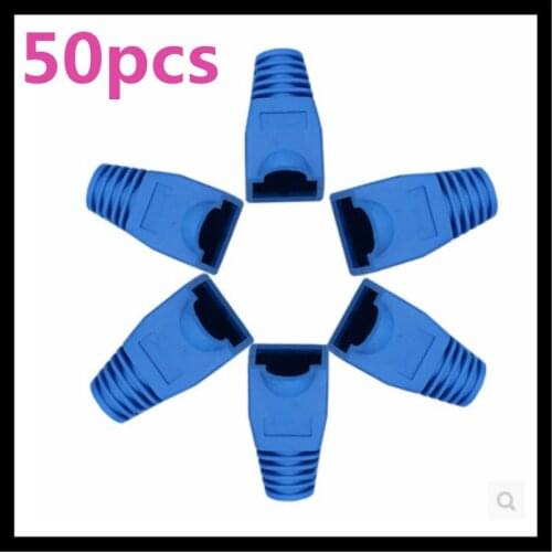 50pcs/lot Blue RJ45 Cat5e Cat6 Network Cable end Protectors Ethernet Patch Connector Boots