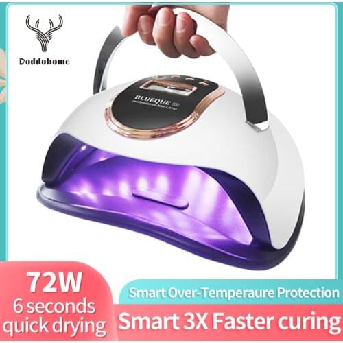 72W Nail Dryer Machine Gel Nail Polish Manicure lamp Set With 36 Pcs Leds With Motion sensing LCD Display