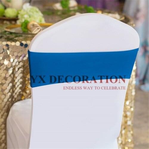 Colors Spandex Chair Sash Lycra Band Tie Bow For Banquet Wedding Chair Cover Decoration