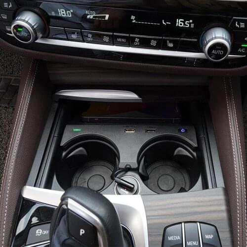Wireless Charging Holder For BMW 5 Series G30 G38 2017-2021 6 Series G32 6GT 2018-2019 Car Charger Plate 10W Accessories
