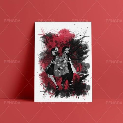 Home Decor Canvas Demon Slayer Kimetsu No Yaiba Prints Painting Japan Anime Poster Wall Art Modular Pictures For Bedroom Frame