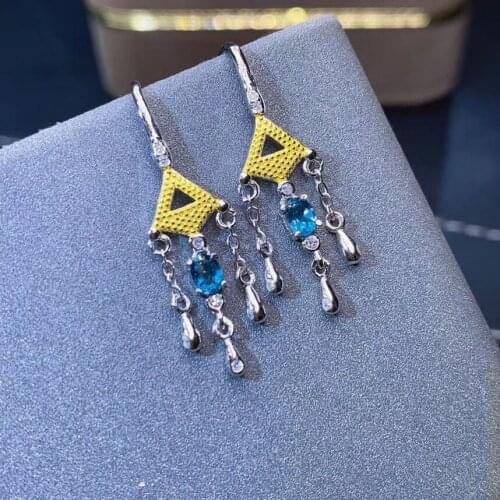 Good Valentine Gift Topaz Earring 925 Sterling Silver 100% Natural and Real Topaz Earring