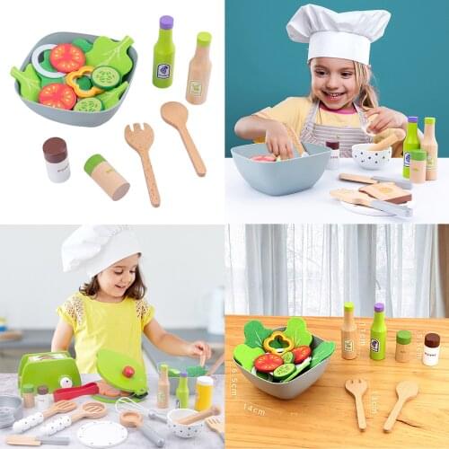 DIY Kids Kitchen Pretend Toy Playset Vegetable Fruit Color Cognitive Development