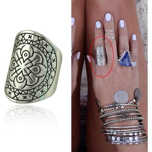 LEMOER Women's Silver Rings