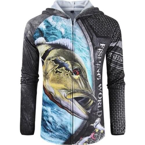 Summer Anti-UV Sun Protection Fishing Clothing Men Quick-drying Breathable Fishing Shirts Outdoor Long Sleeve Camouflage Clothes