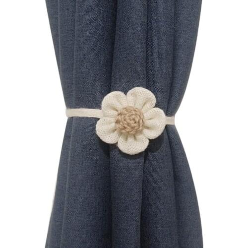 Curtains Tieback Buckle Magnetic ClipThin Straps Stable Decorative Flower Home Hotel Office Bands