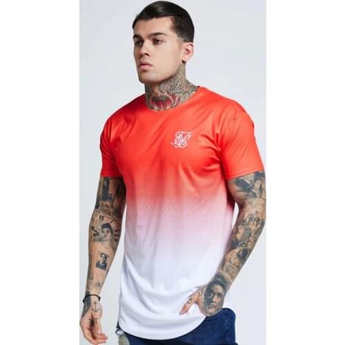 Men ss Sik Silk Kanye West T-Shirt Sik Silk Men Casual Hip Hop Irregular cut Zipper Short Sleeved T-shirts pink white