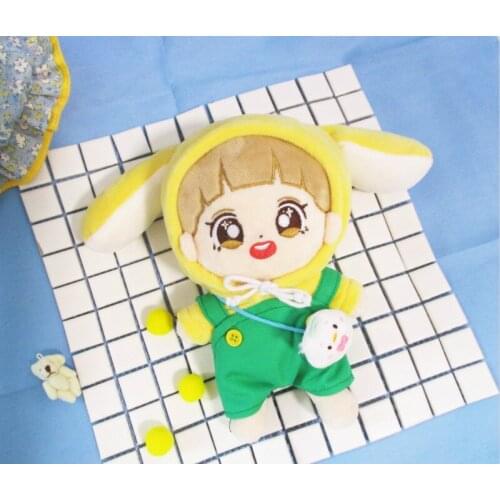 [MYKPOP]Bunny Hooded Sweatshirt + overalls 2pcs Set for 20cm 15cm doll (without doll) KPOP Fans Collection SC20090817
