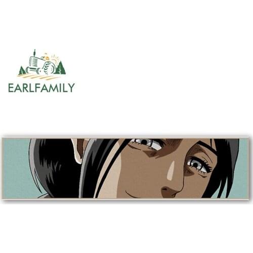 EARLFAMILY 13cm x 3.3cm for Attack The Titan Car Assessoires Stickers Anime Bumper Car Body Decal Waterproof Sunscreen Decor