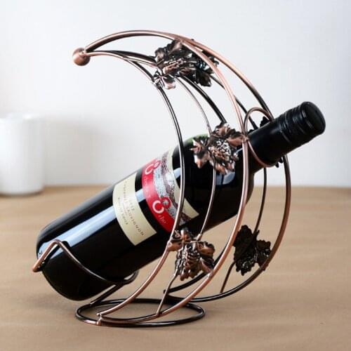 Nordic Retro 3D Moon Wine Rack Creative Iron Wineglass Holder Bronze Wine Bottle Holder Bar Home Accessories
