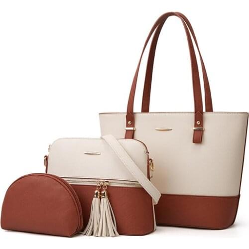 2020 new picture mother bag atmospheric three-piece female bag single shoulder diagonal bag handbag large capacity tote bag