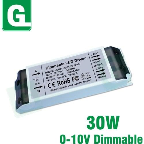 30W LED Driver Box Dimmable With Signal 0-10v 950mA 27-42V Power Supply Lighting Transformer For DIY 30 Watt LED Light