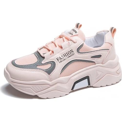Spring Casual Walking Shoes New Women Tennis Ladies Breathable Shoes Fashion Reflective Luminous Sneakers Tenis Feminino U13-33