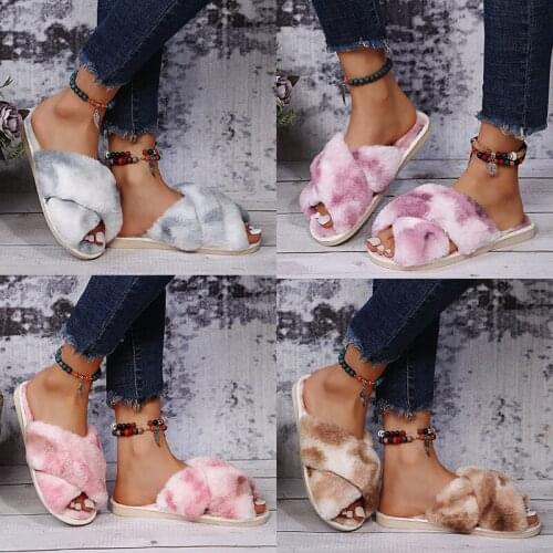 Winter thick-soled double-layer leopard-print warm slippers women home cotton slippers outdoor leisure all-match cotton shoes