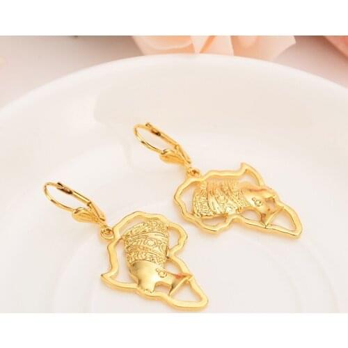 Gold Africa women Earrings Women/Girl Love Trendy Jewelry for African/Arab/Middle Eastern best gift wedding bridal earrings