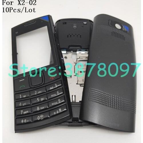 10Pcs/Lot Top Quality New Full Housing Case Cover For Nokia X2-02 Battery Cover Housing case With English Keyboard+Logo