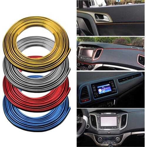 5M Abs Rubber Car Moulding Trim Strip Interior Dashboard Edge Door Protection Decoration UNIVERSAL Chrome Styling Accessories