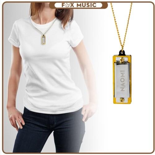 NAOMI Harmonica 5pcs/1set 4 Holes Mini Harmonica Metal Harmonica Professional Harmonica Necklace Gift For Girl Friend