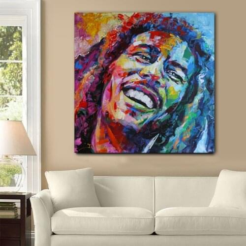Abstract Watercolor Famous Bob Marley Portrait Poster Canvas Painting Graffiti Wall Art Pictures For Living Room Cuadros Quadro